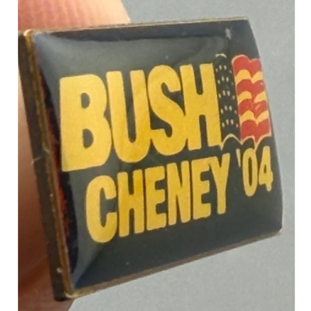 Vintage Presidential Campaign Pin Bush Cheney 2004  UAW Union Made Political 1